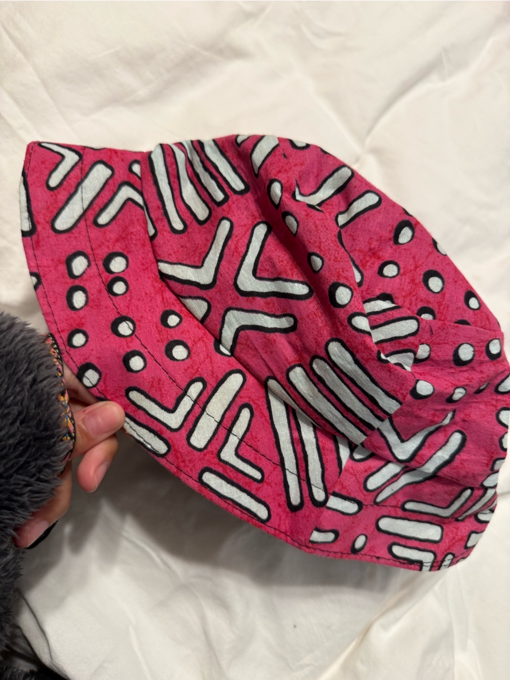 Pink Patterned Bucket Hat